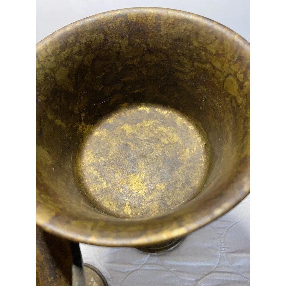 2 Maitland Smith Heavy Brass Candle Holders 11-11.5”Handmade In The Philippines